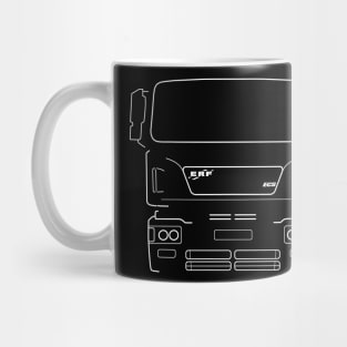 Classic ERF ECS lorry white outline graphic Mug